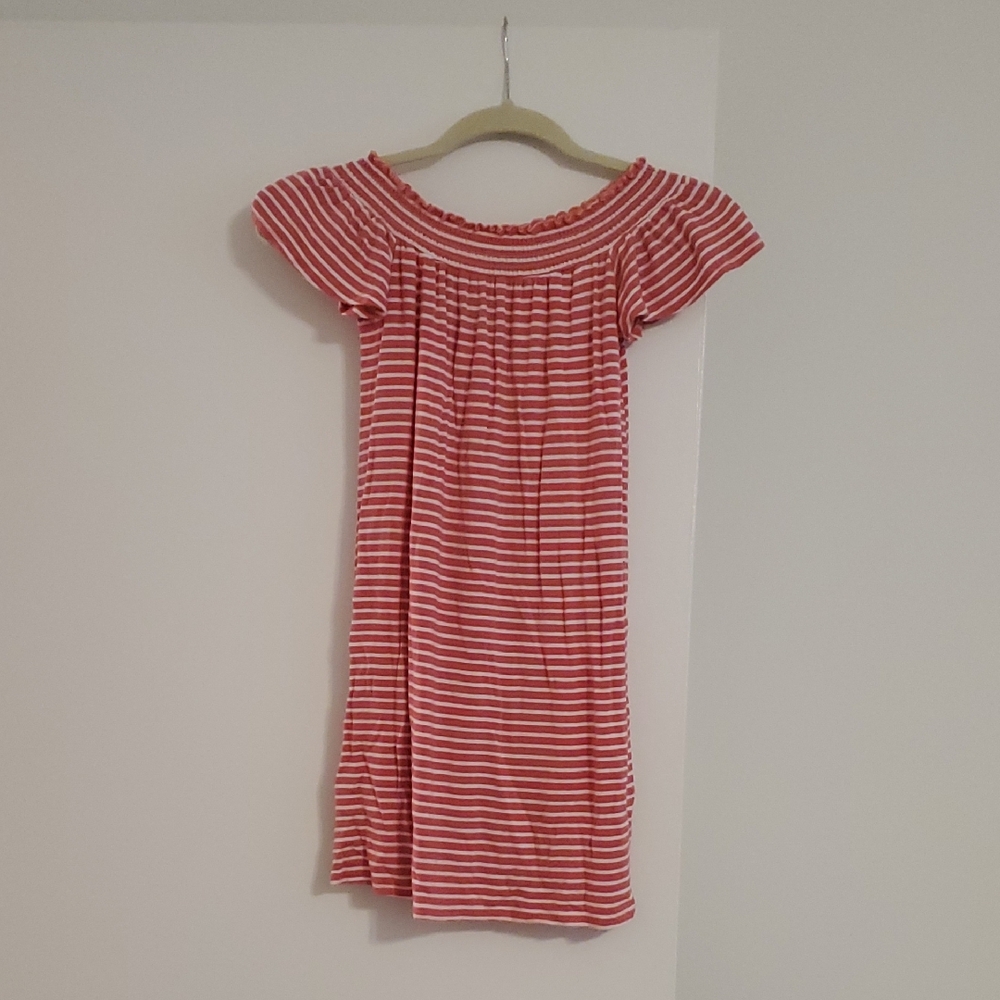 Love Fire Red and White Ruffled Smocked Sundress